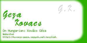 geza kovacs business card