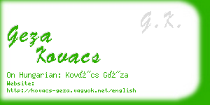 geza kovacs business card
